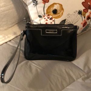 New Nine West Black Patent Leather Wristlet